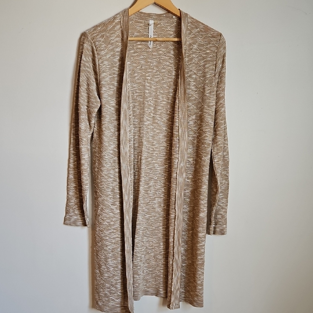 NY Collection SZM Longline Duster Cardigan Textured Minimalist Lightweight